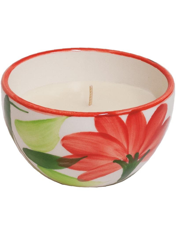 Roura 340305.085 Sveča Citronela v keramiki - Rože 65x110 mm 28h