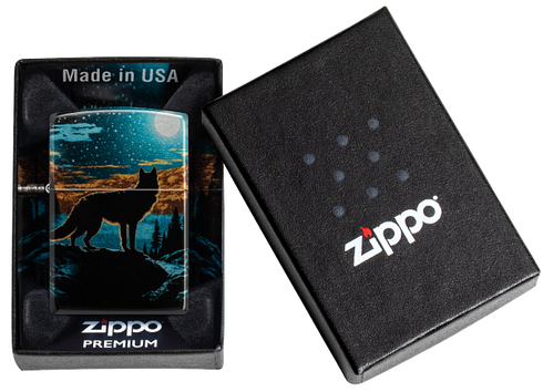 Zippo 46252 vžigalnik Wolf in Nature, 540 Tumbled Chrome