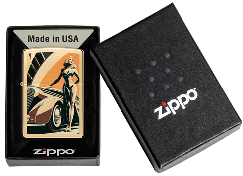 Zippo 60.007.258 vžigalnik Vintage Car & Woman