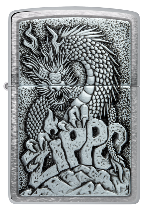 Zippo vžigalnik 48902 Dragon Emblem Brushed Chrome