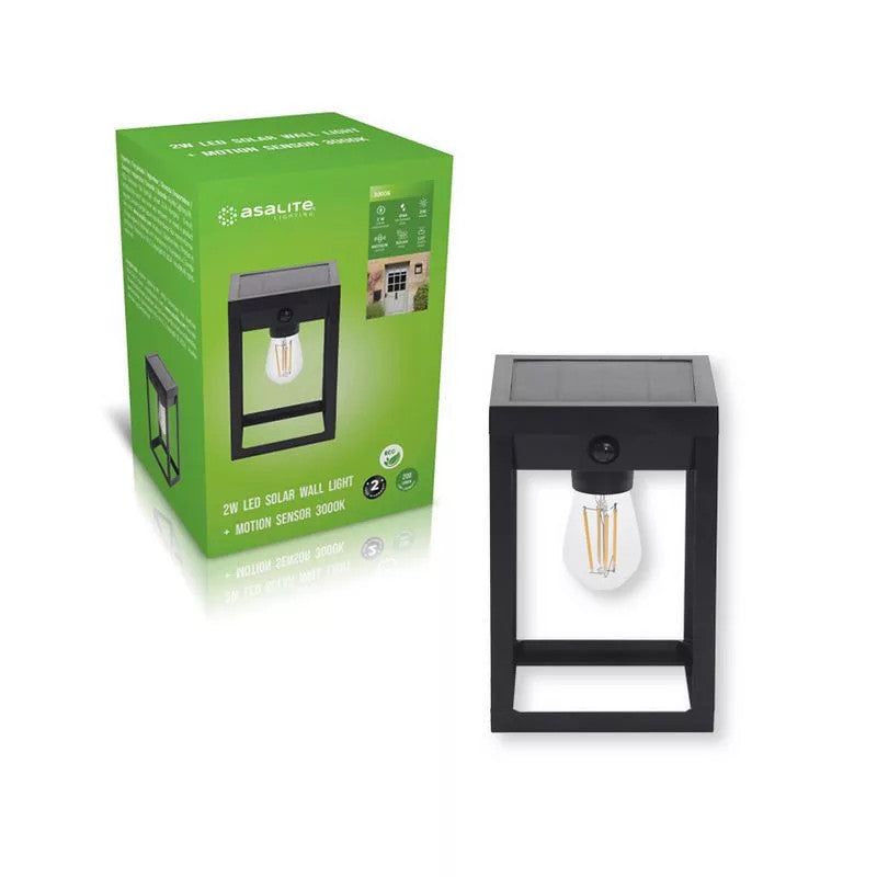 Asalite ASAL0302 Stenska svetilka solarna LED 2W IP44 3000K + senzor