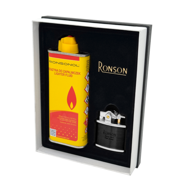 Set darilni Ronson 301003 vžigalnik Black Nostalgia in Bencin 133 ml
