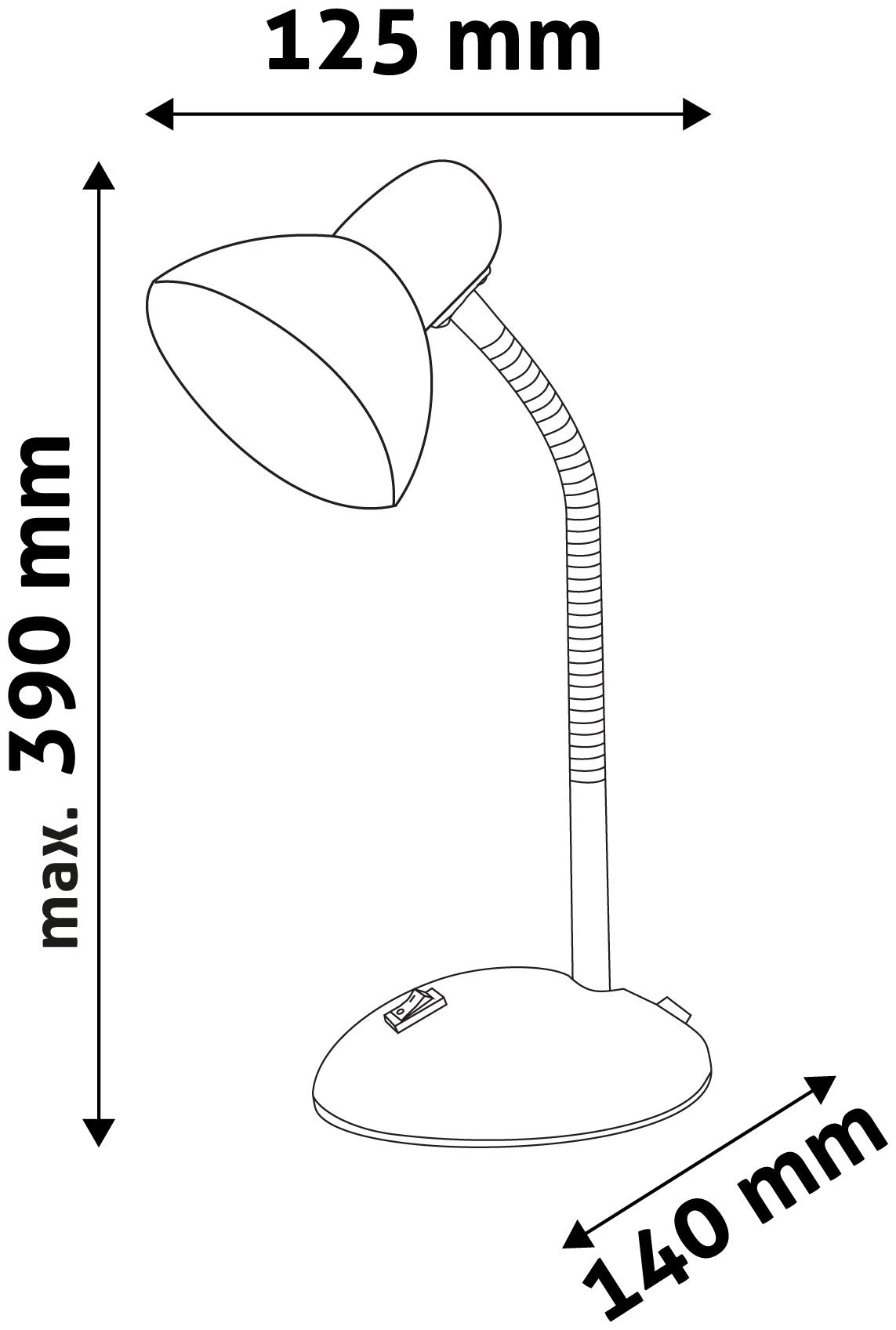 Avide 915548 Namizna svetilka Basic Simple E27 max 40W Bela