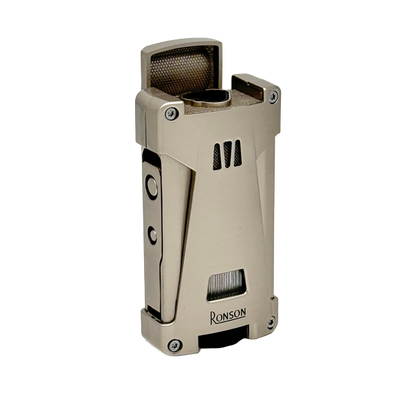 Vžigalnik Ronson 119003 za cigare plinski Jet Flame Hurricane, Grey Satin