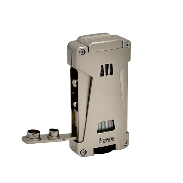Vžigalnik Ronson 119003 za cigare plinski Jet Flame Hurricane, Grey Satin
