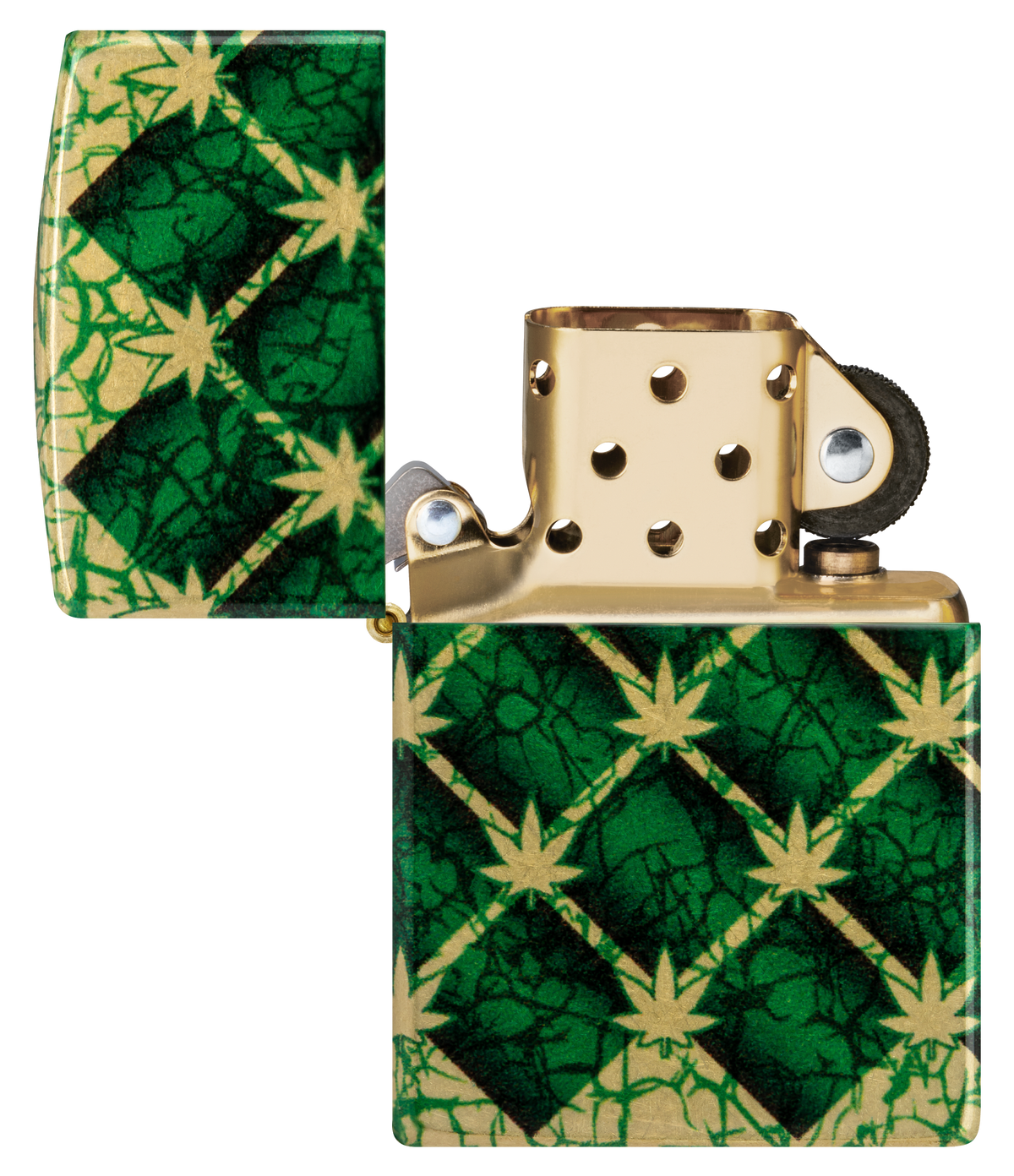 Zippo 46265 vžigalnik Cannabis, 540 Tumbled Brass
