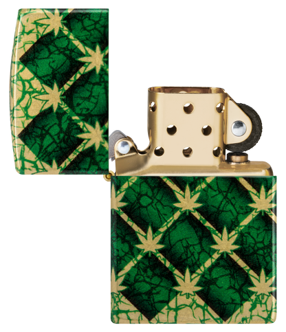 Zippo 46265 vžigalnik Cannabis, 540 Tumbled Brass