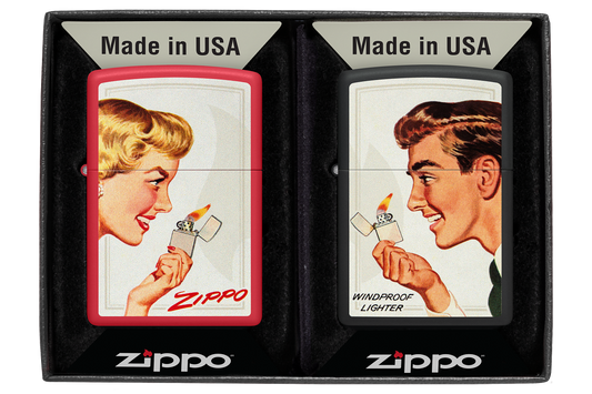 Zippo vžigalnik 46295 Retro Couple Set girl/guy 2v1