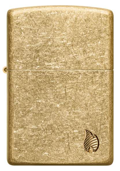 Zippo vžigalnik 46398 Armor Flame, Tumbled Brass