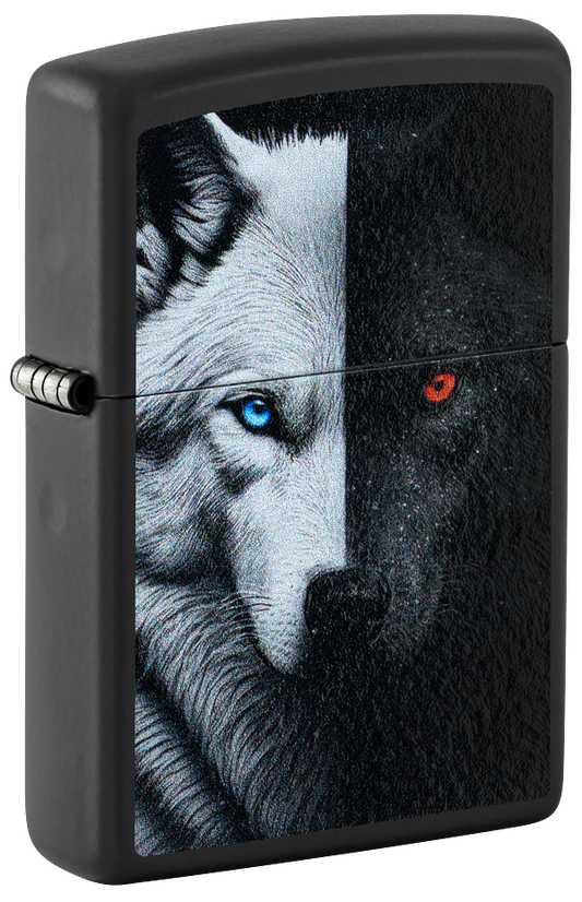 Zippo 46694 vžigalnik Dual Inner Wolf, Black Matte