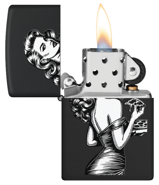 Zippo 60.007.590 vžigalnik Stunning Pin-Up Woman With Pizza
