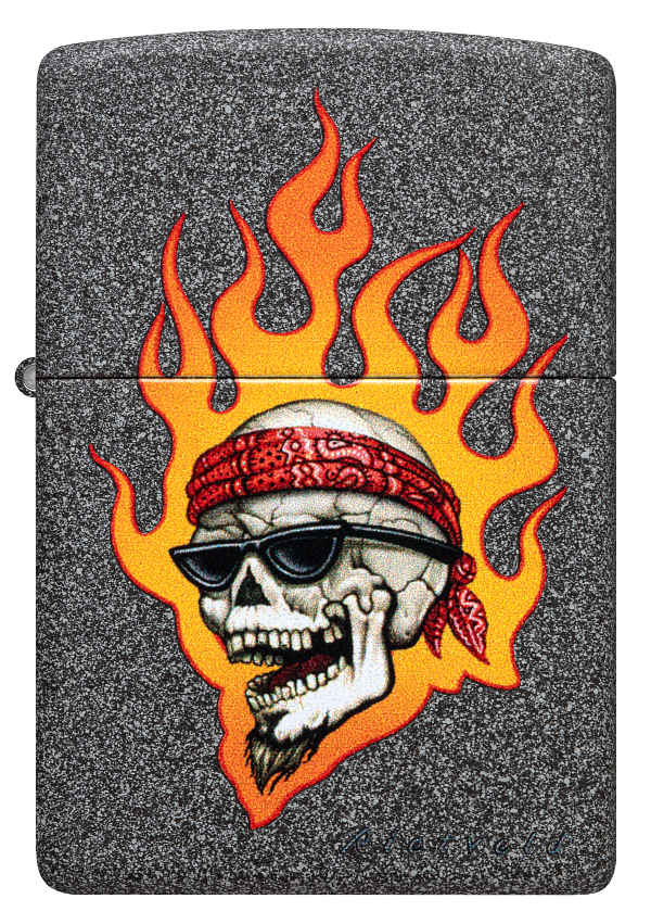 Zippo 46933 vžigalnik Flaming Skull by Rietveld
