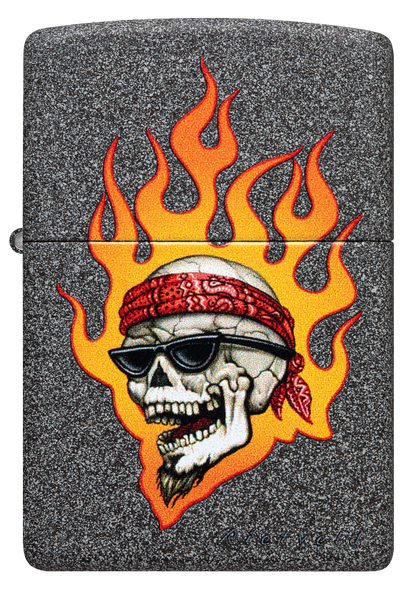 Zippo 46933 vžigalnik Flaming Skull by Rietveld