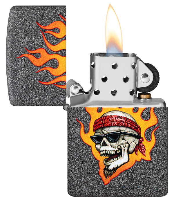 Zippo 46933 vžigalnik Flaming Skull by Rietveld