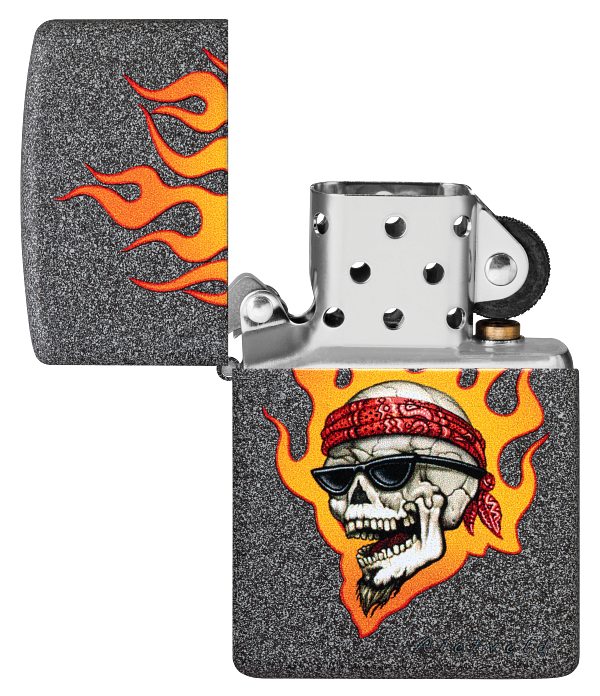 Zippo 46933 vžigalnik Flaming Skull by Rietveld