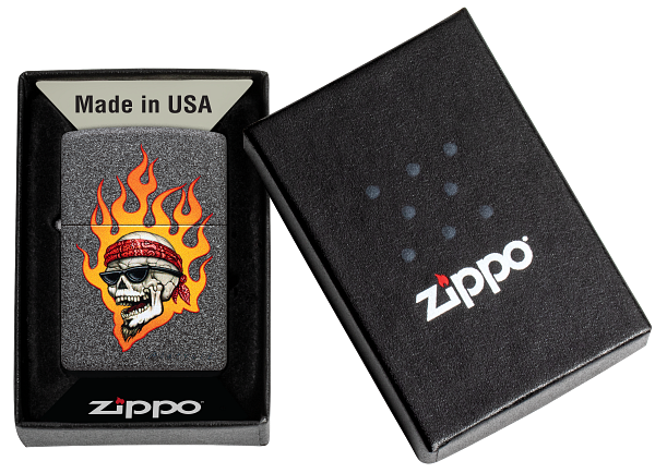Zippo 46933 vžigalnik Flaming Skull by Rietveld