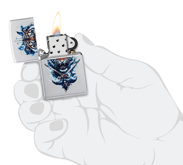 Zippo 60.007.639 vžigalnik Fierce Tiger & Crossing Swords