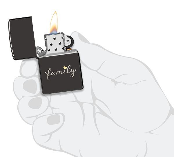 Zippo vžigalnik 47115 Family, High Polish Black