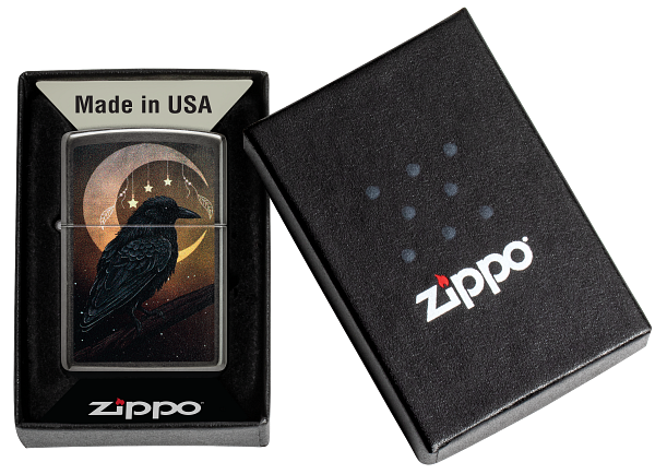 Zippo 47135 vžigalnik Crow and Crescent Moon