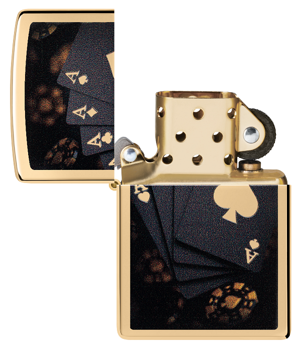 Zippo 47141 vžigalnik Black & Golden Poker
