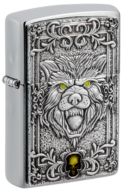Zippo vžigalnik 48690 Fierce Wolf Emblem
