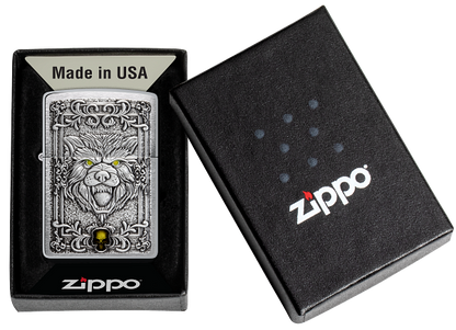 Zippo vžigalnik 48690 Fierce Wolf Emblem