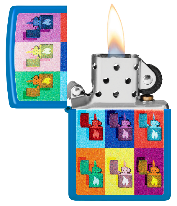 Zippo 48722 vžigalnik Pop Art Zippo Lighters, Sky Blue Matte