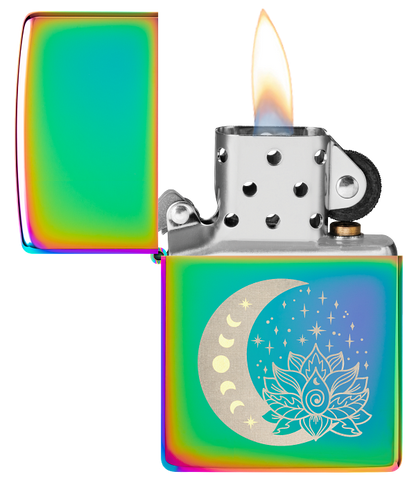 Zippo 48910 vžigalnik Spiritual Moon & Lotus, Multi Color
