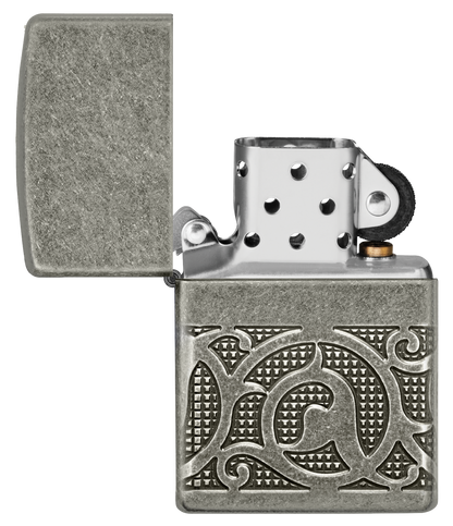 Zippo vžigalnik 49290 Pattern Armor Antique Silver