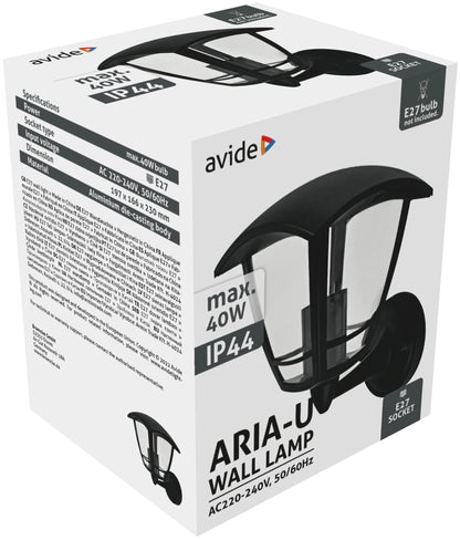 Svetilka zunanja Aria max40W 1xE27 IP44 črna AOWL-1XE27-ARIA-U