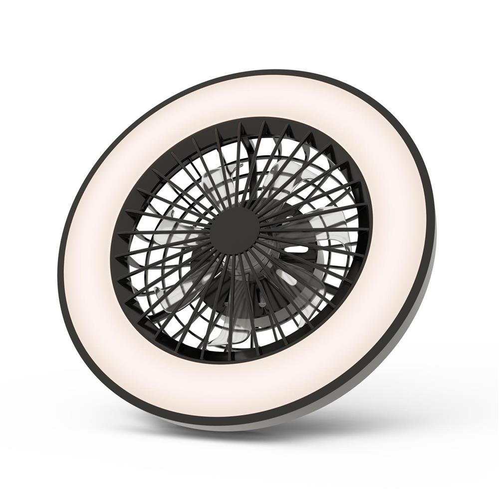 Svetilka stropna Whitney z ventilatorjem, Črna, AFCLCCT-48W-15W-WHB