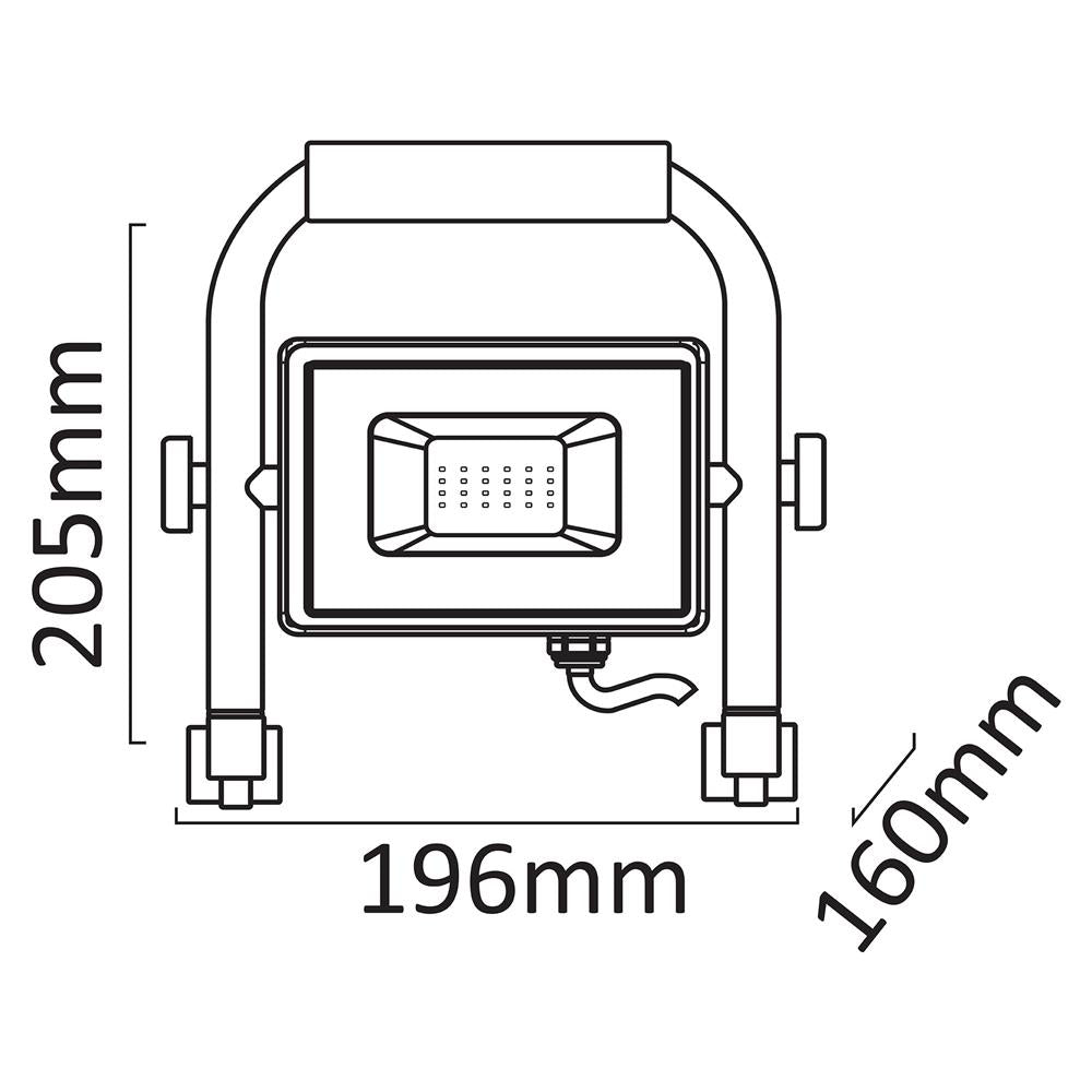 Reflektor LED Slim matiran SMD 20W NW 4000K s stojalom 1,5m ARFSFLNW-20W