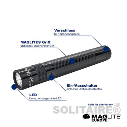 Maglite svetilka LED J3A032L Solitaire 1xAAA, Rdeča