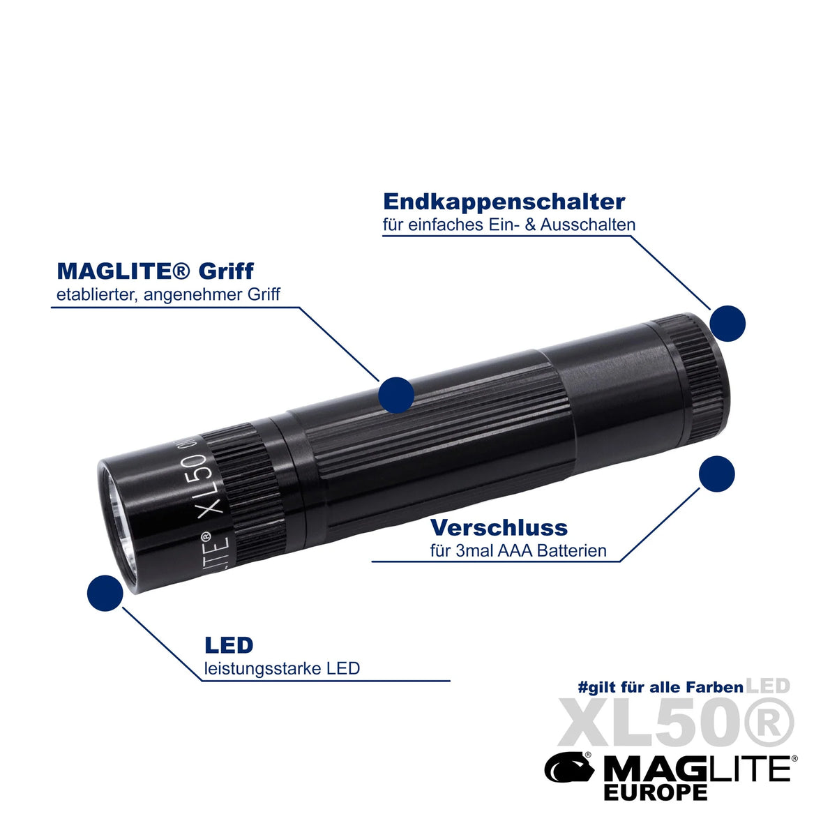 Maglite XL50-S3SX7 svetilka XL50 3AAA LED Spectrum modra
