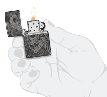 Zippo 46425 vžigalnik Hexagon Trippy Skull
