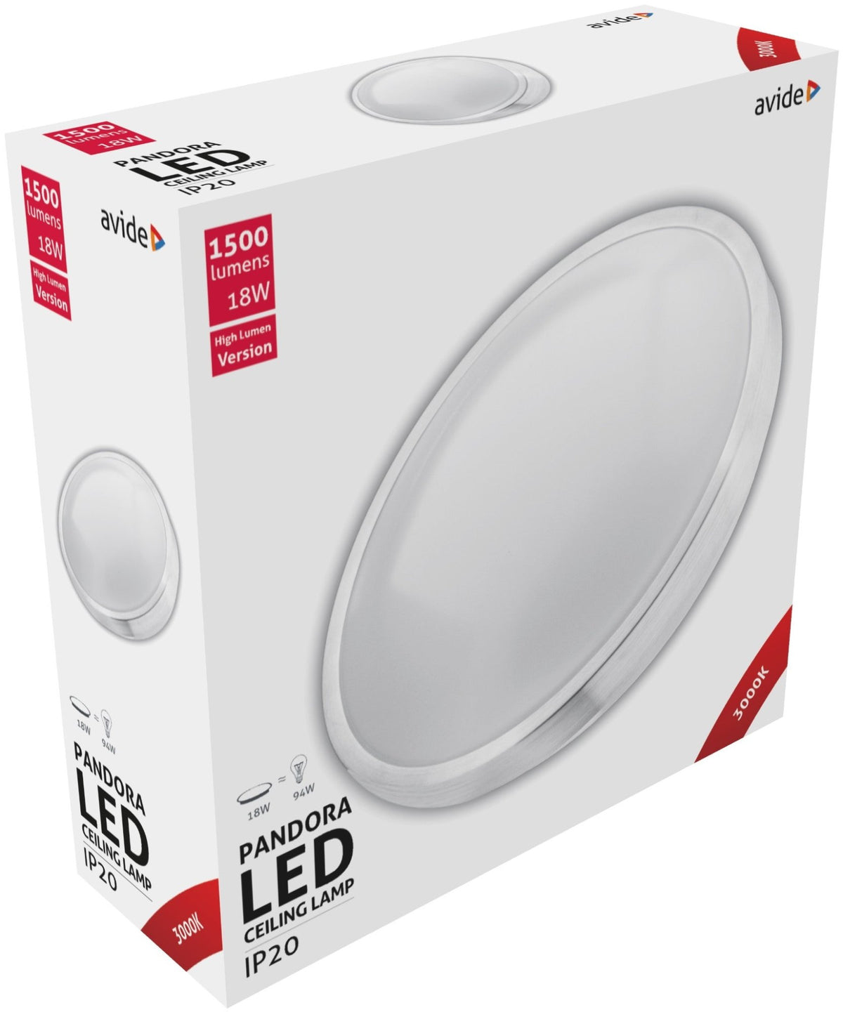 Avide 924120 Stropna svetilka Pandora LED 18W 3000K 1500 lm