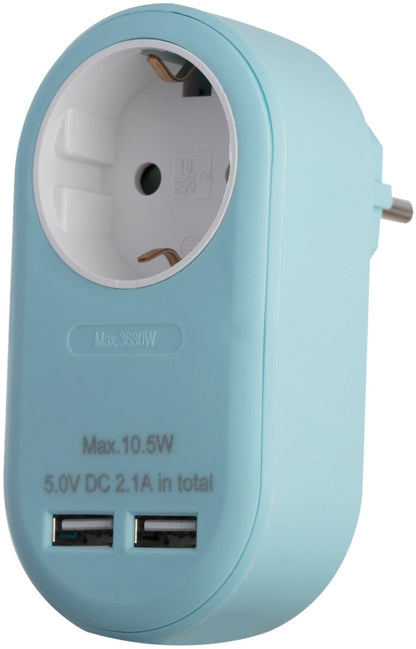 Entac 985404 Razdelilec 1x 16A 2x USB Moder