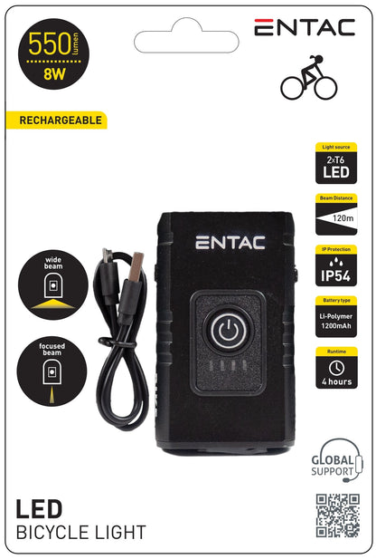 Entac 988283 Polnilna svetilka za kolo LED 8W 120m 7500K