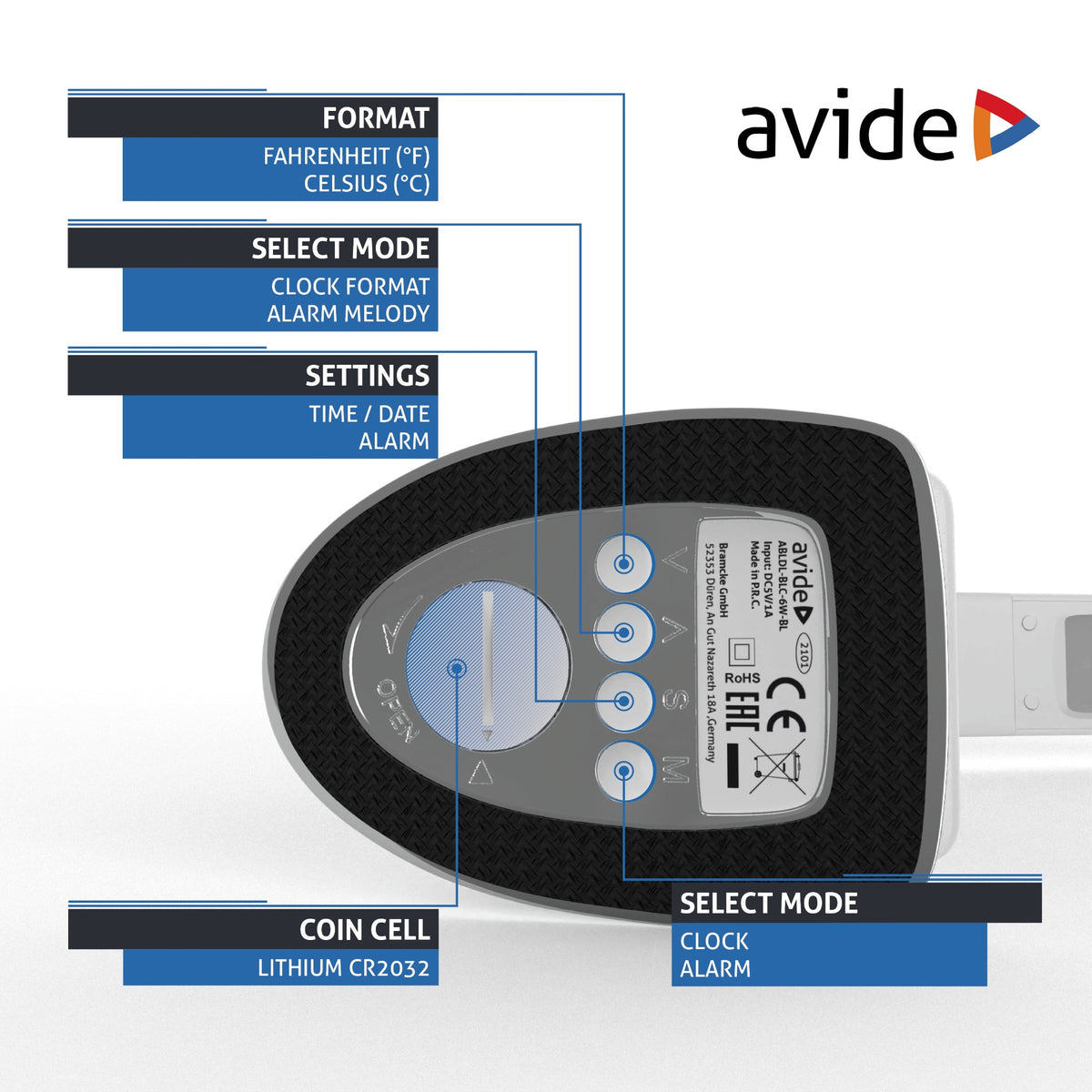 Avide 909363 Namizna svetilka LED Bussines Leather Calendar 6W NW 350 lm