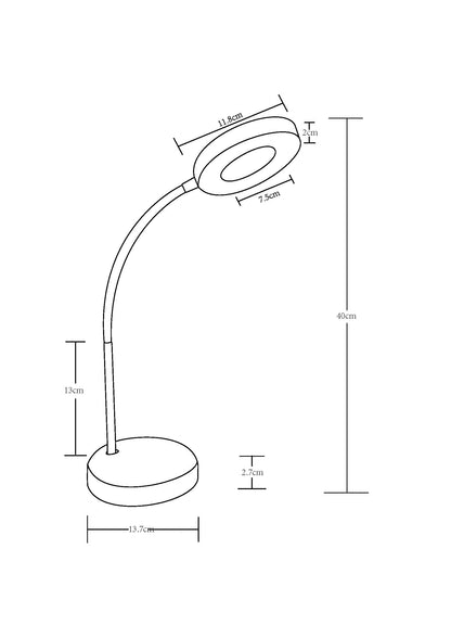 Asalite ASAL0203 Namizna svetilka LED 6W NW 500 lm